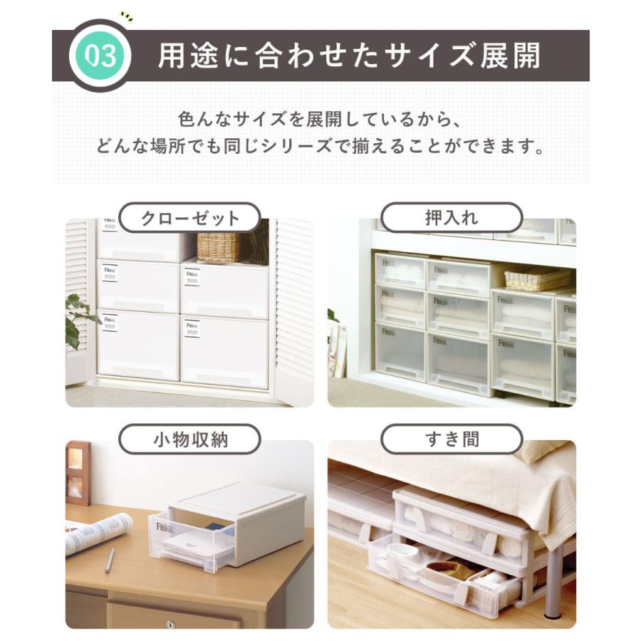 収納ケース Fits フィッツ フィッツケース S 引き出し プラスチック 2個セット （ 収納ボックス 収納 ケース 小物収納 幅33 奥行47 高さ21.5 天馬 日本製 ）｜livingut｜06