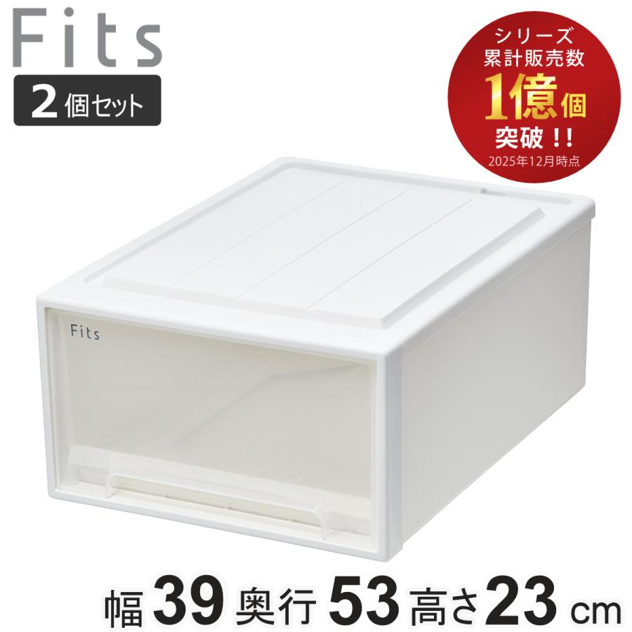 収納ケース Fits フィッツ フィッツケース クローゼット M-53 2個セット （ 衣装ケース 収納 幅39 奥行53 高さ23 天馬 ）（Yahoo!・リビングート ヤフー店）