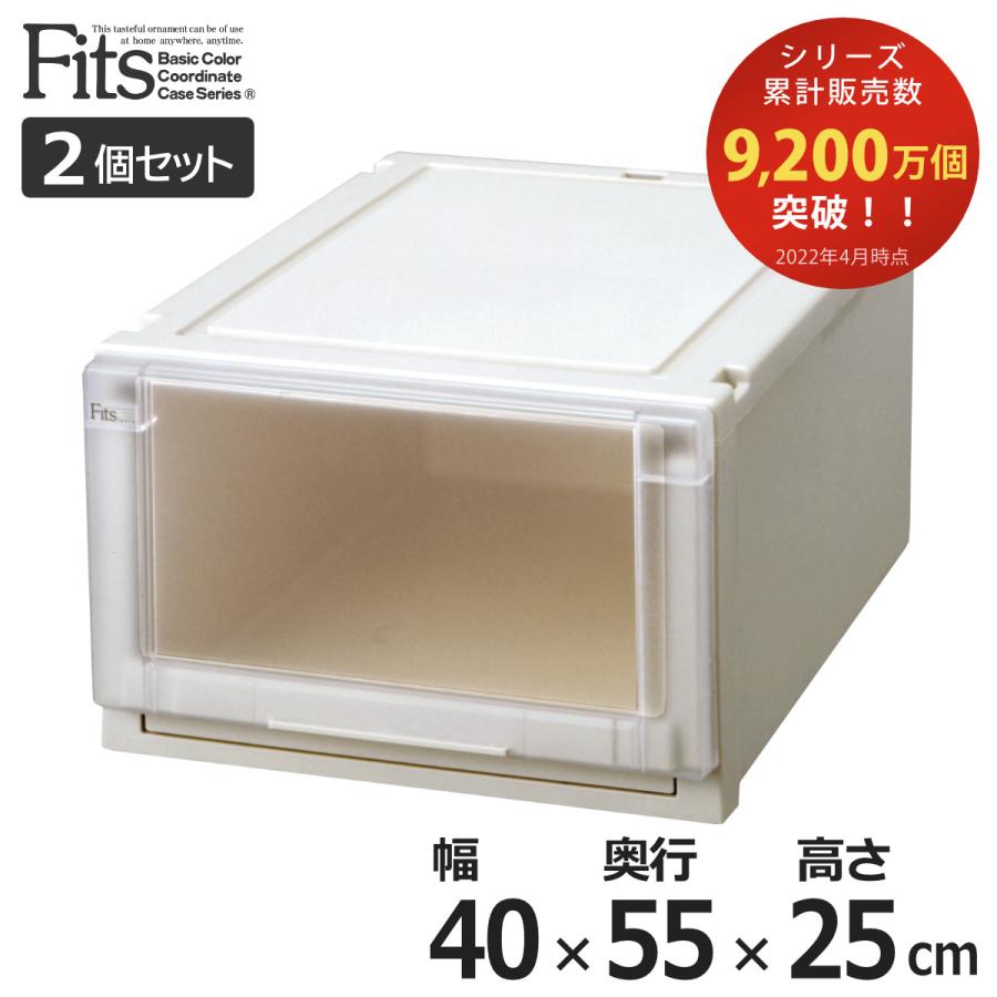 Fits 収納ケース 同色2個セット 幅40×奥行55×高さ25cm フィッツ