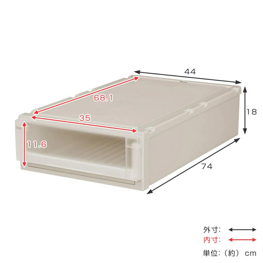 Fits 収納ケース 幅44×奥行74×高さ18cm フィッツケース Fits 収納ケース 幅44×奥行74×高さ18cm フィッツケース
