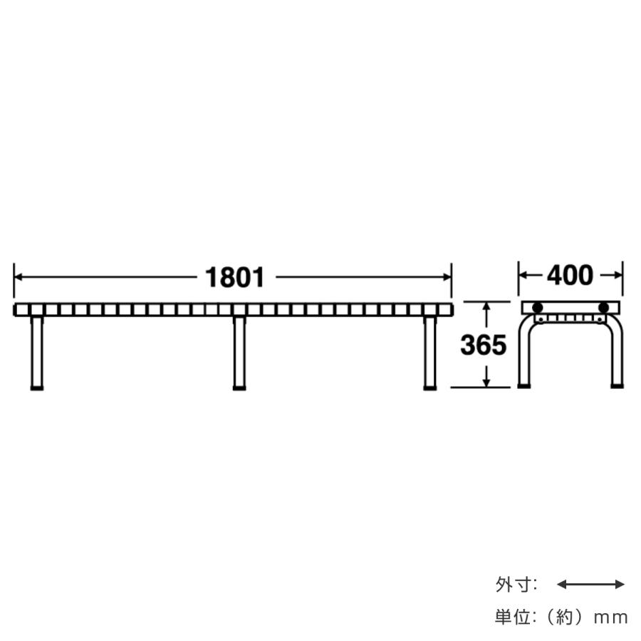 ベンチ ホームベンチ 背なし ステンレス脚 180cm 4〜5人用 （ 法人限定 屋外ベンチ 屋内外 再生 樹脂製 プラスチック 長椅子 イス 背もたれ無し ）｜livingut｜08