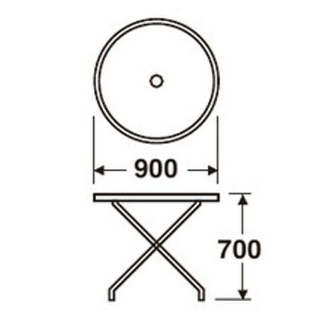 ガーデンテーブル 折りたたみ式 アルミ製 直径90×高さ70cm （ 法人限定 テーブル 机 プール ）｜livingut｜02