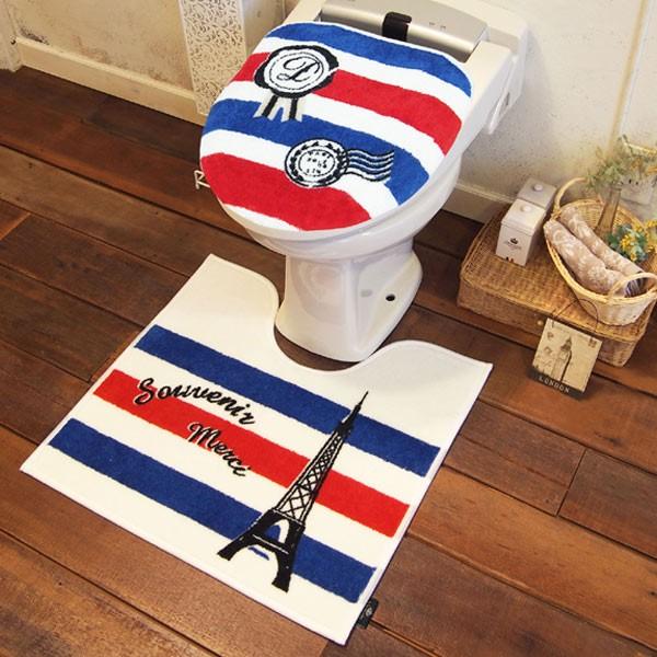 トイレ フタカバー トイレマット 2点セット 洗浄用 アラモード