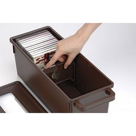 メディアコンテナ Cd収納ケース ブラウン フタ付き 積み重ね リビングート Paypayモール店 通販 Paypayモール