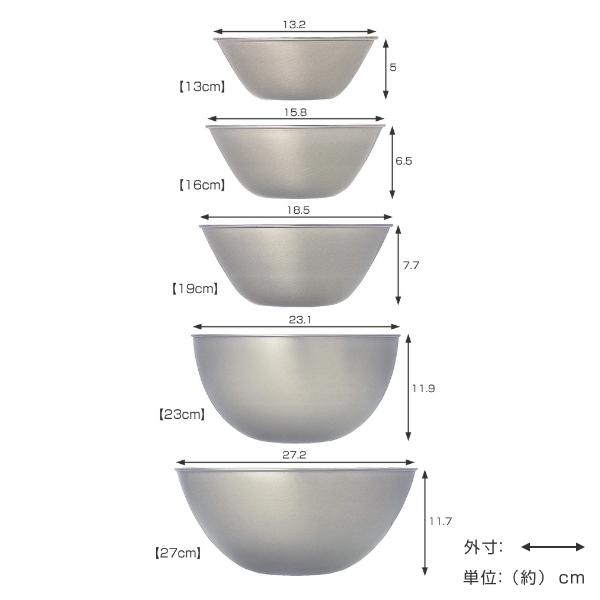 柳宗理 ボウル 5個セット 13cm・16cm・19cm・23cm・27cm 柳宗理 ボウル 5個セット 13cm・16cm・19cm・23cm・27cm