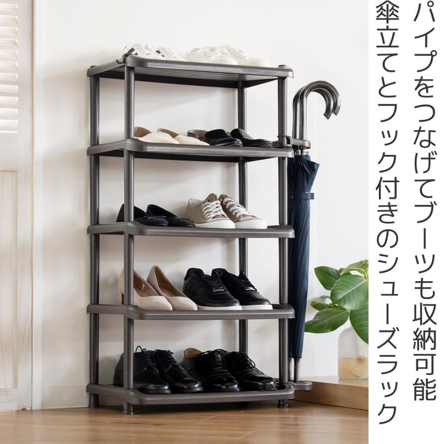 シューズラック3段斜面 下駄箱 靴箱 靴置き 靴収納ラック 傘掛けフック付き Amazon｜据え置き型シューズラック シューズボックス 下駄箱
