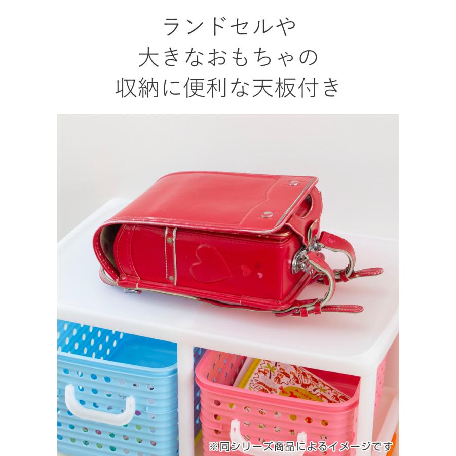 おもちゃ箱 幅44cm バスケットラック 3段 キャスター付き バスケット