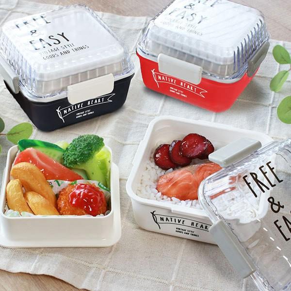 お弁当箱 2段 4点ロック 保冷剤付き NATIVE HEART スクエアMCランチ