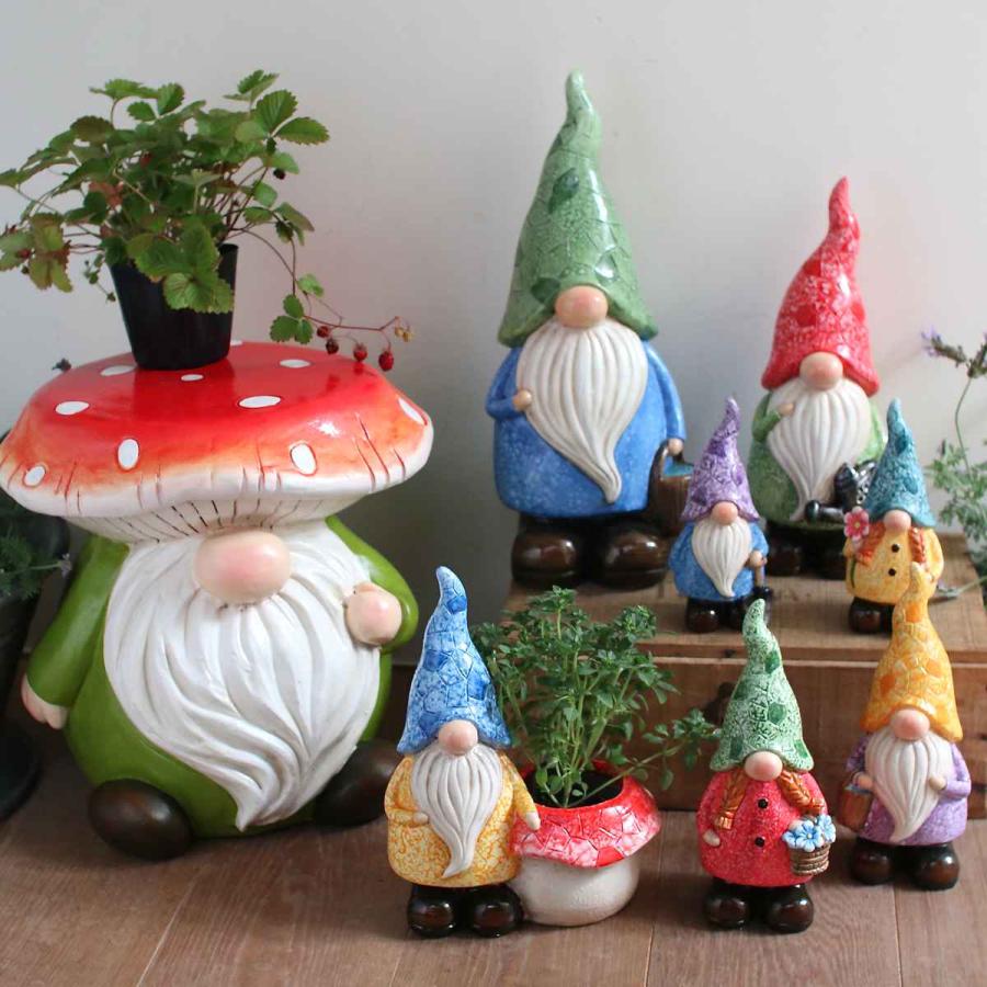 ガーデンノーム S 置物 （ 小人の妖精 小人 レジン オブジェ