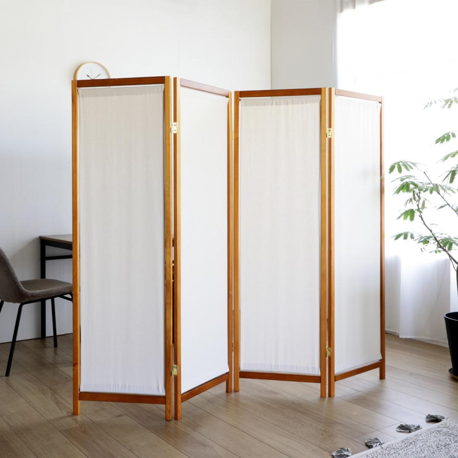 弘益 衝立 4連 高さ150cm 帆布 和風 天然木 完成品 弘益 衝立 4連 高さ150cm 帆布 和風 天然木 完成品