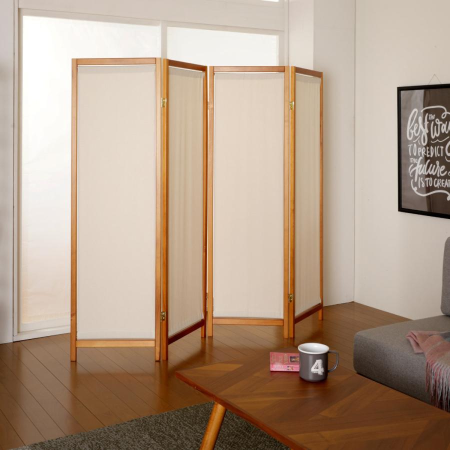 衝立 4連 高さ150cm 帆布 和風 天然木 完成品 ( パーテーション 間仕切り 目隠し パーティション スクリーン 屏風 自立 折りたたみ ) 衝立 4連 高さ150cm 帆布 和風 天然木 完成品 ( パーテーション 間仕切り 目隠し パーティション スクリーン 屏風 自立 折りたたみ )