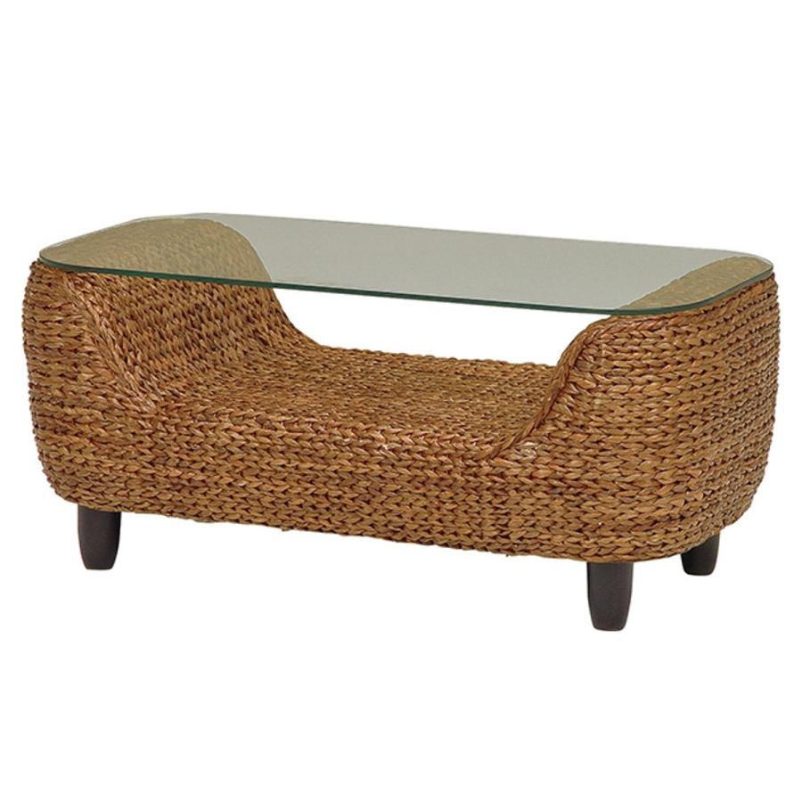 HAGiHARA（萩原） ローテーブル 幅100cm ガラス天板 完成品 ウォーター