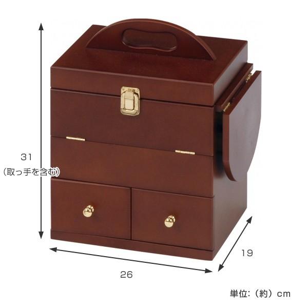 HAGiHARA（萩原） コスメボックス ドレッサー 3面鏡付 幅26cm