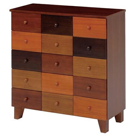 チェスト 5段 引き出し 10杯 幅85cm ブラウンカラー （ 衣類収納 木製