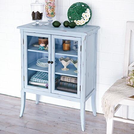 y714r102 アンティーク家具 古材キャビネット フレンチシャビー ブルー