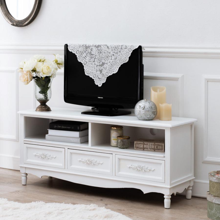 テレビ台ホワイトテレビ台 引き出し付き テレビ台 ウッドプロダクツ 引き出し 3杯 幅105cm 足付 ホワイト （ AV