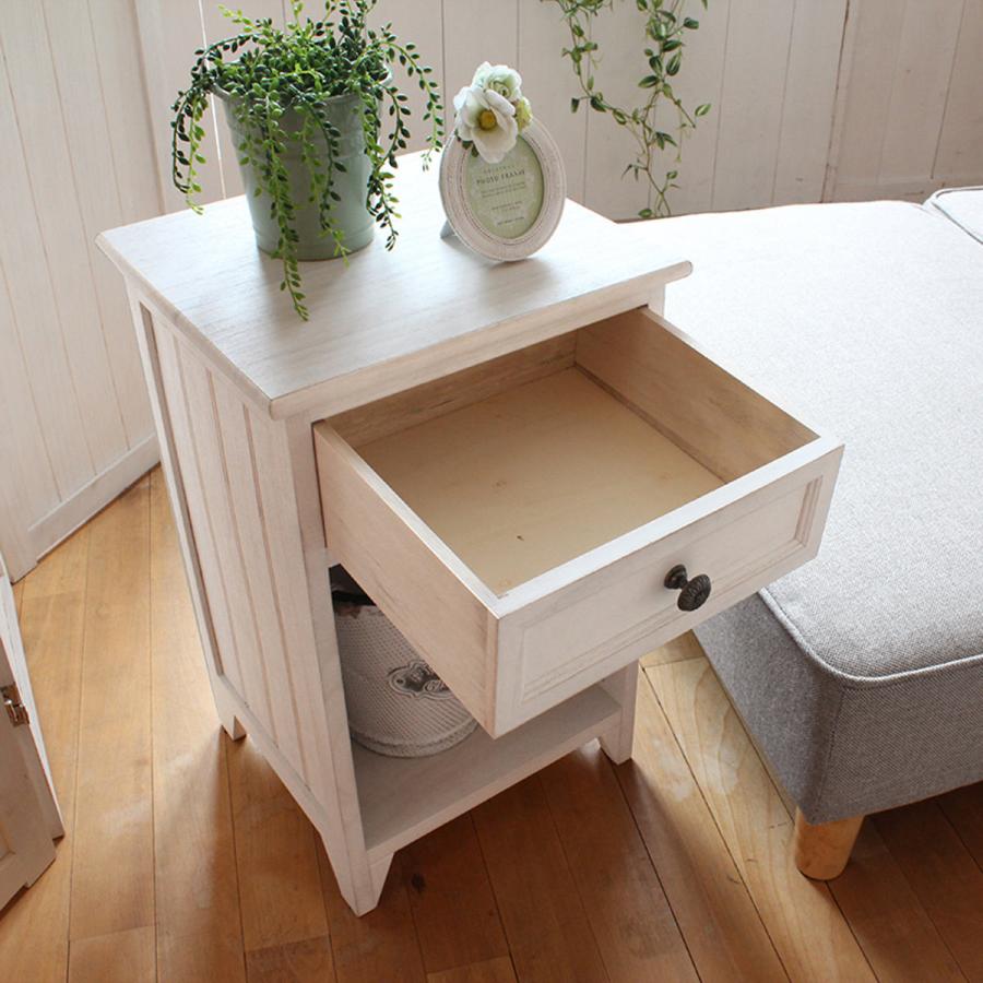 HAGiHARA サイドチェスト アンティーク調 引出し 1杯 シャビーウッド