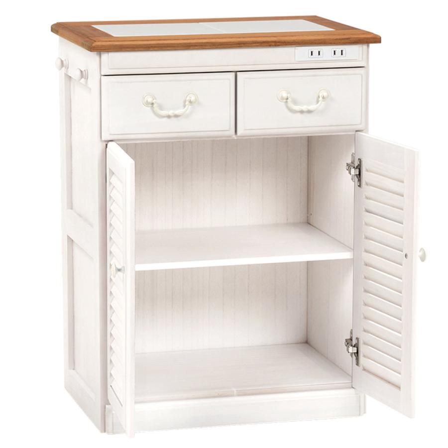 HAGiHARA（萩原） キッチンカウンター タイル天板 コンセント付 幅52cm