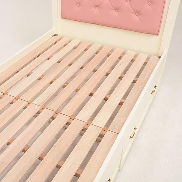 HAGiHARA（萩原） シングルベッド 収納引出し付 クラシック調