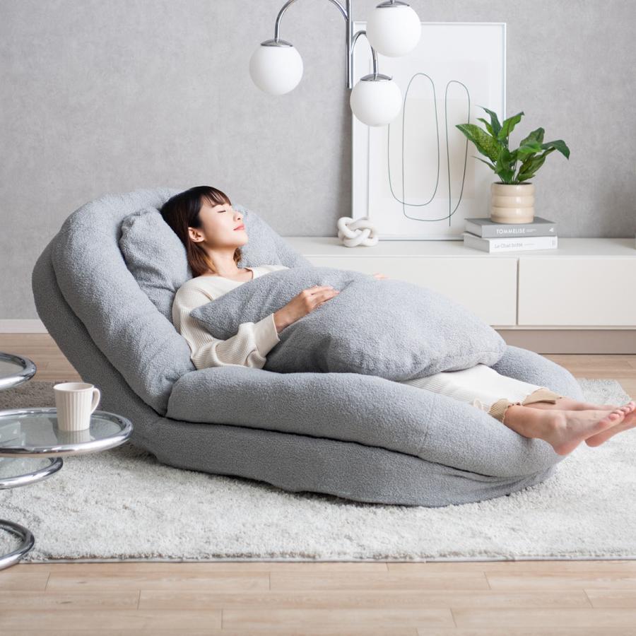 座椅子 1人用 大判サイズ 3way リクライニング18段階 ふわとろソファ