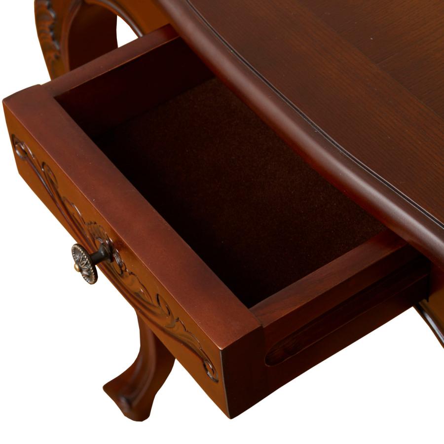 クロシオ ダイニングテーブル 幅75cm コモ 引出付き 猫脚 （ テーブル