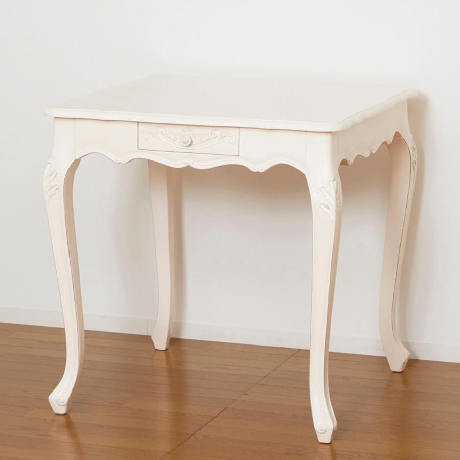 クロシオ　コモダイニングテーブル　猫脚 クロシオ ダイニングテーブル 幅75cm コモ 引出付き 猫脚 （ テーブル