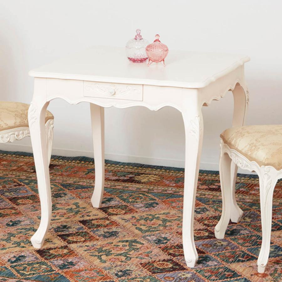 クロシオ　コモダイニングテーブル　猫脚 クロシオ ダイニングテーブル 幅75cm コモ 引出付き 猫脚 （ テーブル