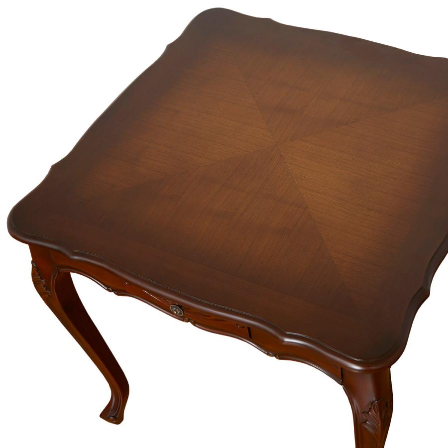 クロシオ　コモダイニングテーブル　猫脚 クロシオ ダイニングテーブル 幅75cm コモ 引出付き 猫脚 （ テーブル