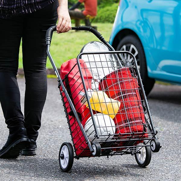 ホットセール ショッピングカート 折りたたみ 4輪 大容量 おしゃれ シンプル キャリーカート ワイヤーカート スチール製 ワイヤー カート 買い物カート ショッピング
