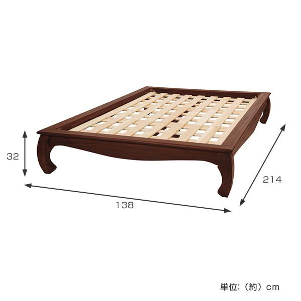 □在庫限り・入荷なし□ベッド セミダブル アジアン家具 チーク材 天然