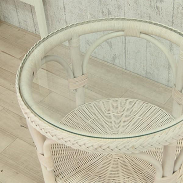 籐 ローテーブル 丸型 ラタン製 fiore 直径50cm （ テーブル サイド