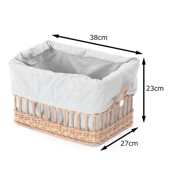 籐 バスケット 布カバー付 ラタン製 Natural rattan 幅38cm （ 籐製