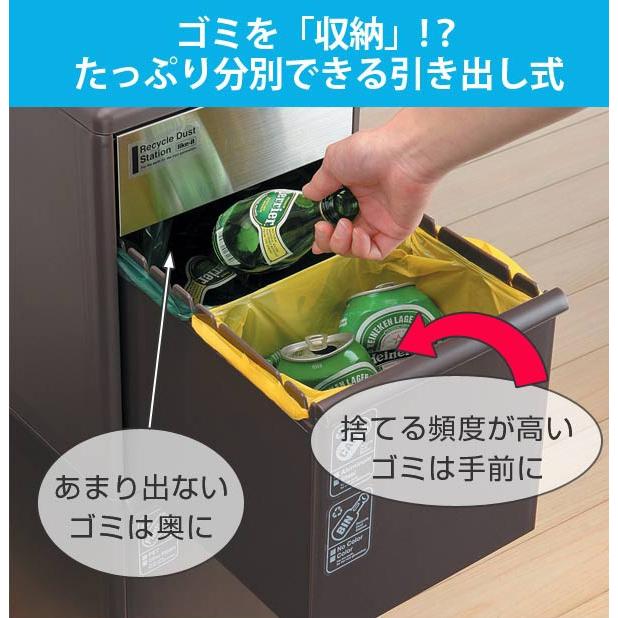 ゴミ箱 分別 スイングステーション ワイド 3段 （ ゴミ箱
