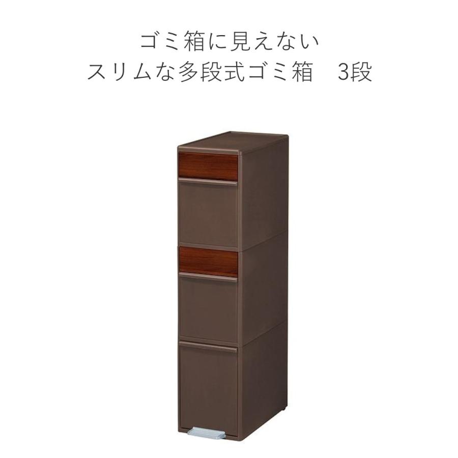 分別ゴミ箱 55L 3段 分別スイングステーション ワイド 木目調パネル （ ごみ箱 55リットル分別 縦型 スリム 3分別 ふた付き スイング  べダル式 おしゃれ ）