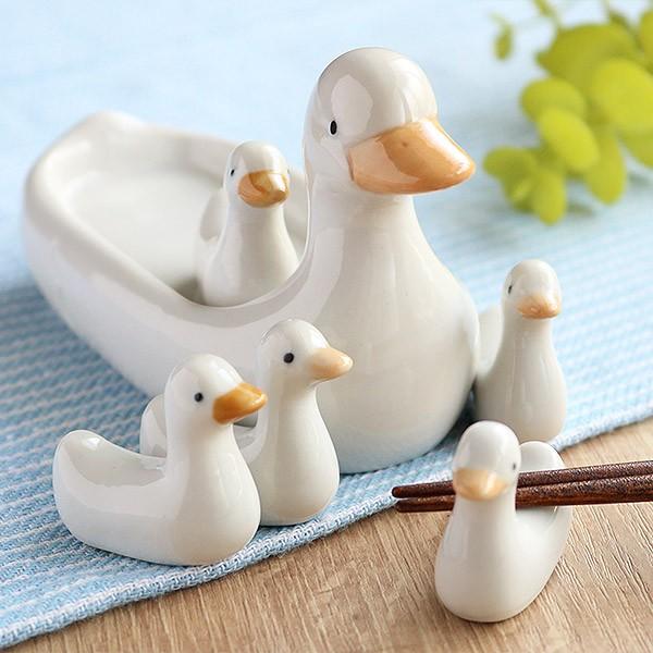 箸置き アヒル 5客セット おもしろ かわいい 磁器 日本製 （ あひる