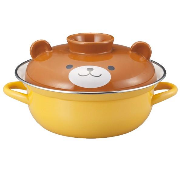 ホーロー鍋 くま 31cm 2.7L 両手鍋 IH対応 （ ホーロー製 ホーロー両手