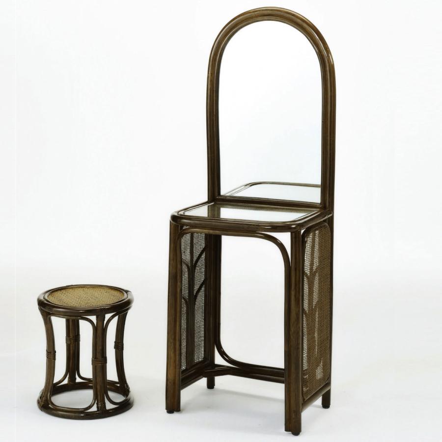 今枝商店 籐 ドレッサー 円型スツール付き 幅45cm （ ラタン スリム