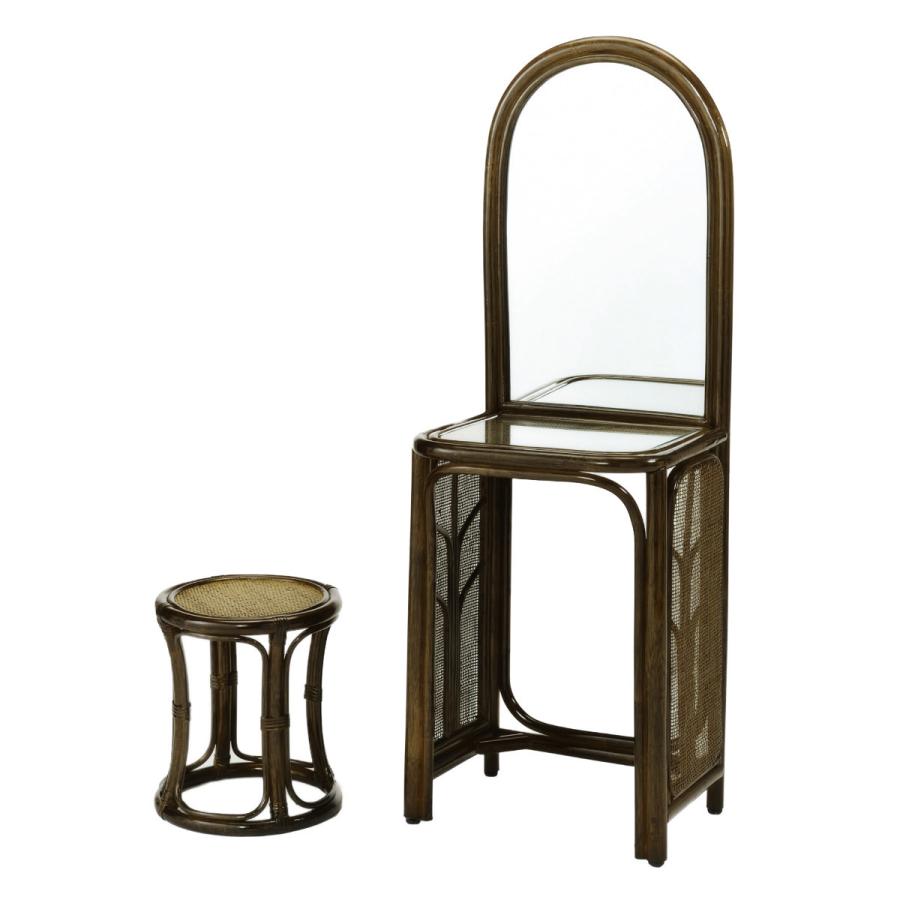 ラタン／籐／ドレッサー／鏡台／スツール／椅子／ビンテージ