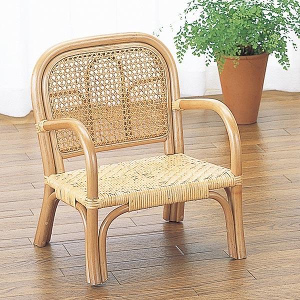 美品 ラタン製 ローチェア 籐家具 子供いす ラタン ローチェア 籐家具 座面高20cm（ 子供部屋 木製