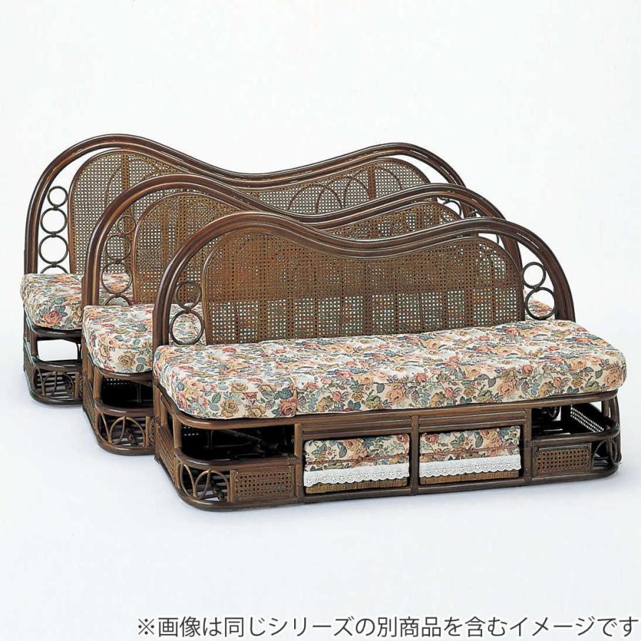 今枝商店 籐 カウチソファ リクライニング 引出し付 幅185cm （ 家具