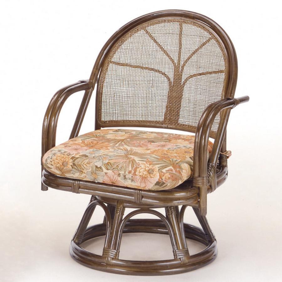 今枝商店 籐 回転座椅子 2脚組 ハイタイプ 座面高34cm （ 回転 座椅子