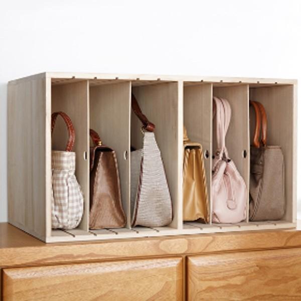 桐収納 ラック カバンハウス ロータイプ 幅60cm （ バッグ かばん 整理