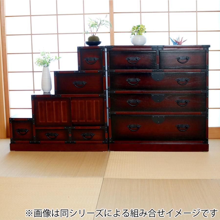 クロシオ 引出箪笥 4段 民芸調 桐製 和タンス 幅67cm ( 和風 クロシオ 引出箪笥 4段 民芸調 桐製 和タンス 幅67cm ( 和風