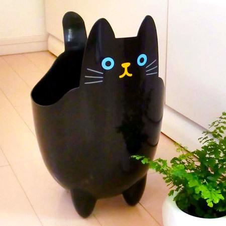 □在庫限り・入荷なし□ゴミ箱 ダストボックス ねこのダスト 黒  
