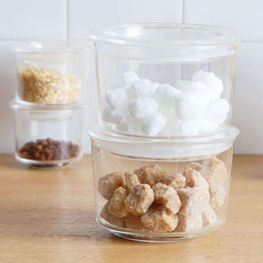 Sarah Grace ガラスキャニスター　4個セット 楽天市場】ガラスジャー ホワイト Lumie // ガラスキャニスター
