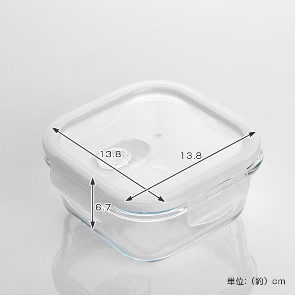 ADERIA 保存容器 クックロック スクエア 500ml ガラス製 4個セット