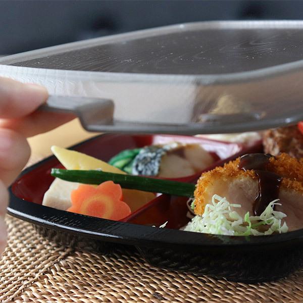 ランチプレート フタ付き 家弁 HAKOYA 弁当箱 木目 700ml 食器 ワンプレート 仕切り皿 プラスチック 日本製 ( 食洗機対応 電子レンジ対応 蓋付き 作り置き )|リビングート PayPayモール店|07