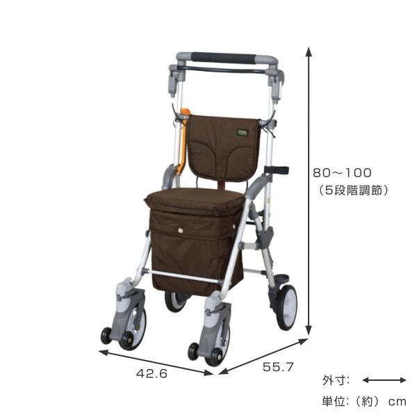 シルバーカー スルーンボックスN フラワーブラウン 介護 福祉