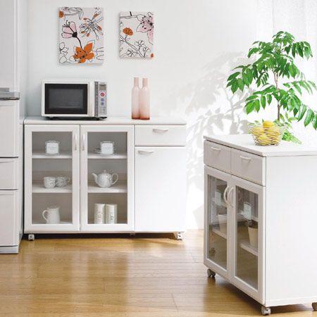 S214　ルシフォン,Lechiffon ,キャスター付きレンジ台、レンジ台、幅74cm □在庫限り・入荷なし□カウンターワゴン ルシフォン 幅76cm （ レンジ