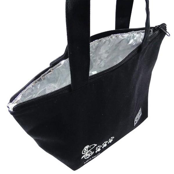 ランチバッグ 保冷トートバッグ スヌーピー ブラックデザイン ファスナー付き お弁当バッグ クーラーバッグ キャラクター リビングート Paypayモール店 通販 Paypayモール